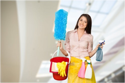Fresh spill being treated with stain removal products