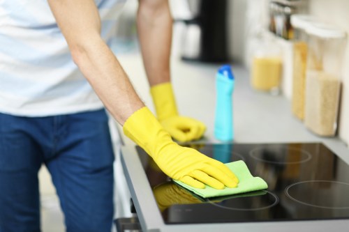 Baking soda used for odor removal on a mattress